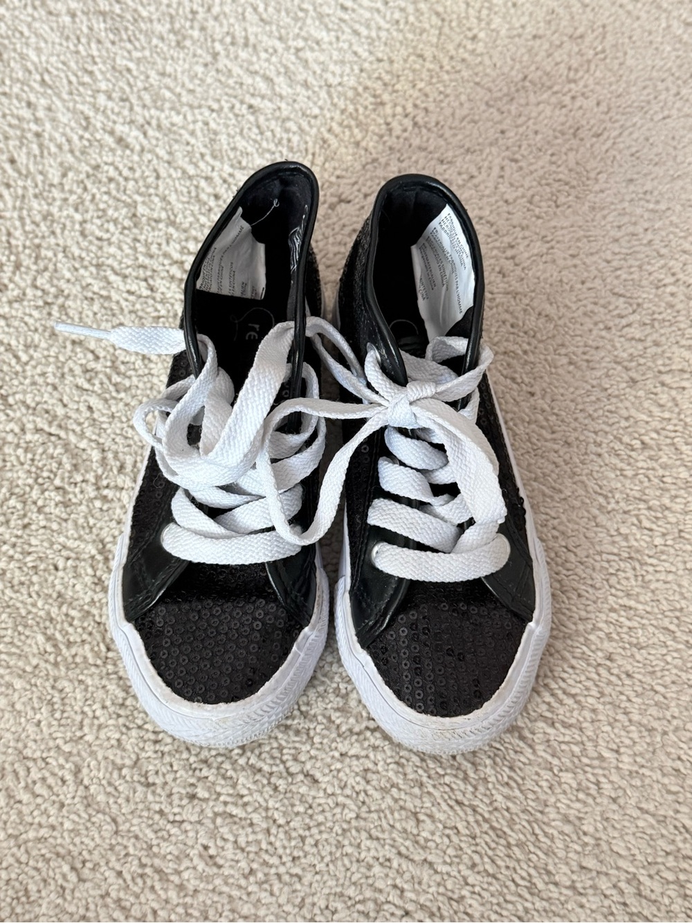 Girls Revolution Dancewear High-Top Sneakers Black Sequin size US 1